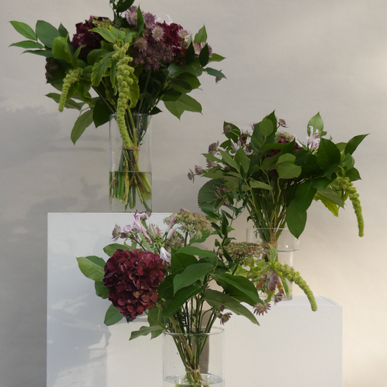 Helgbukett storlekar